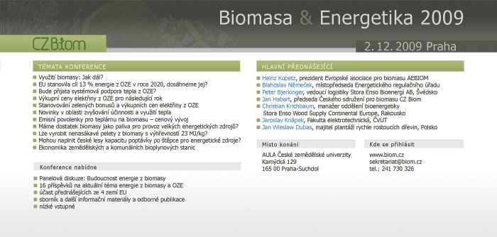 Biomasa a Energetika 2009