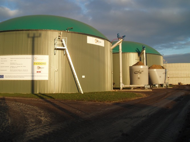 Bioplynová stanice se skládá ze dvou paralelně provozovaných fermentorů