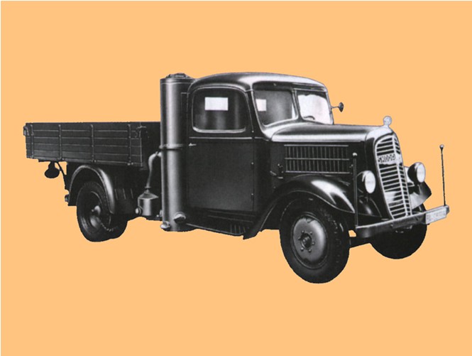 Nákladní automobil Škoda 1938 byly poháněny generátorem dřevního plynu DOKOGEN firmy Atmos