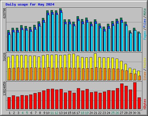 Daily usage for May 2024