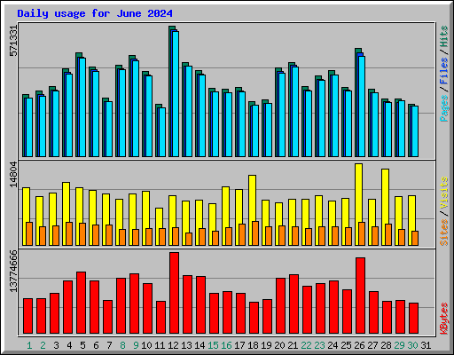 Daily usage for June 2024