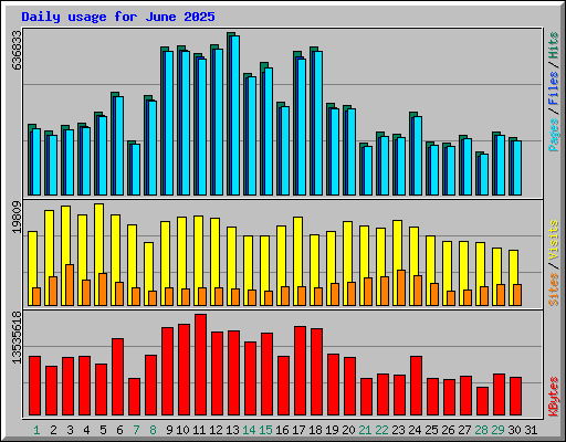 Daily usage for June 2025